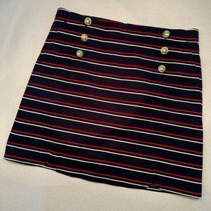 Tommy Hilfiger Nautical Buttoned Mini Skirt Navy Blue Red White Size 10